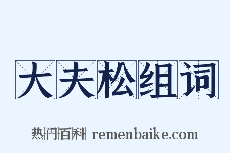 大夫松组词是什么意思的图片